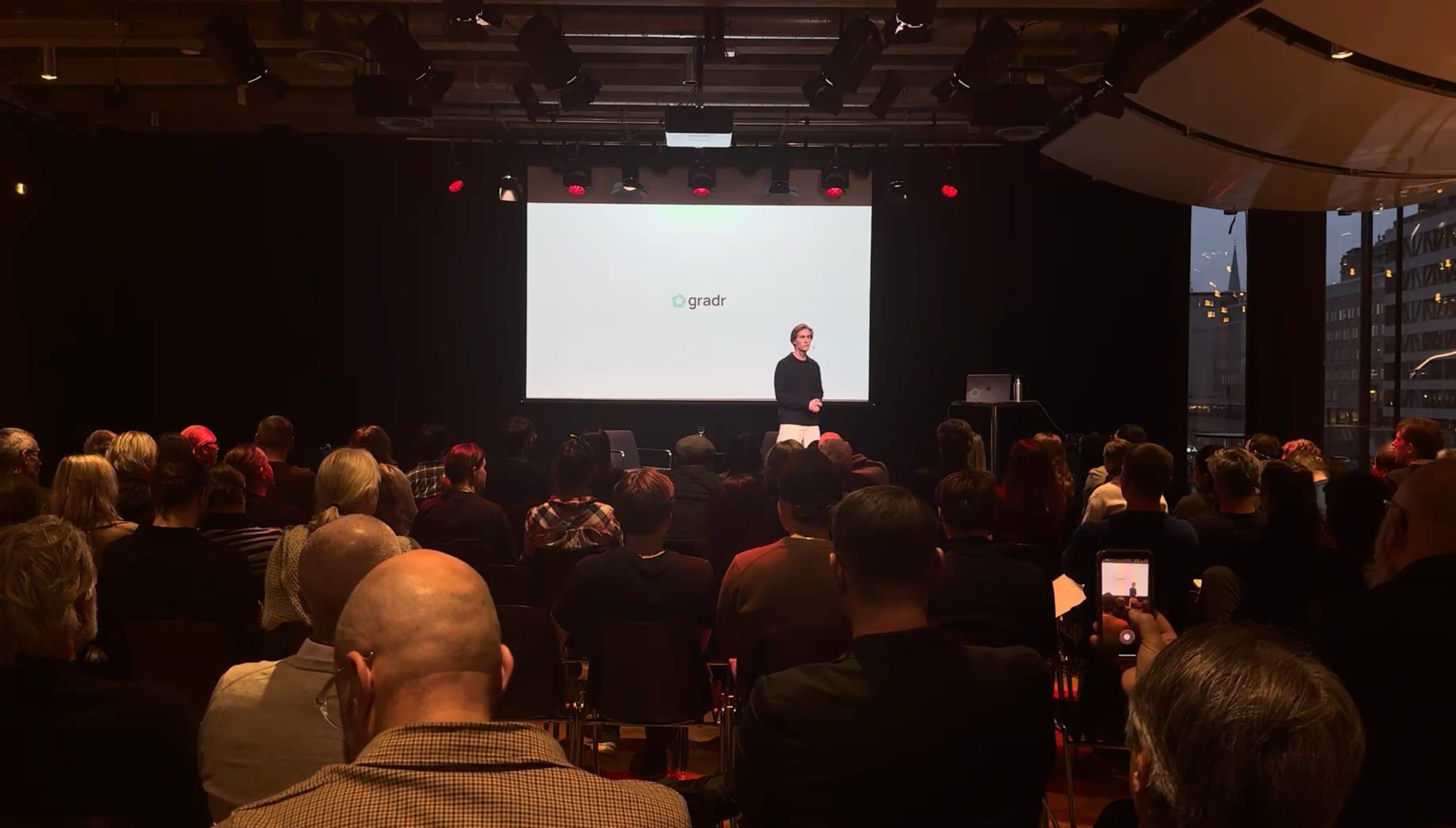 A full room watching the Gradr keynote at the Educational AI Summit